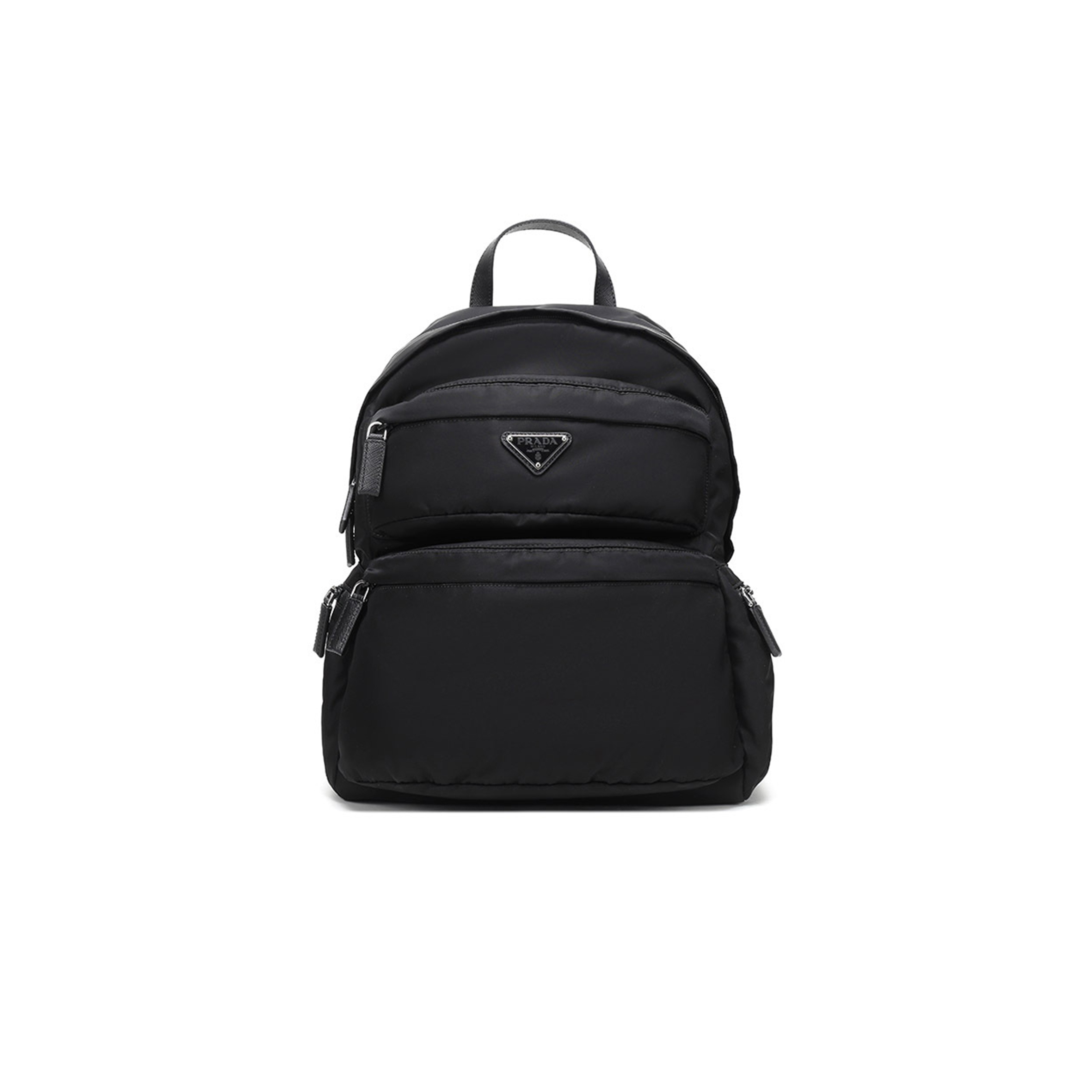 Pra*a re-nylon and saffiano leather backpack 2vz025 (40*29*17cm)